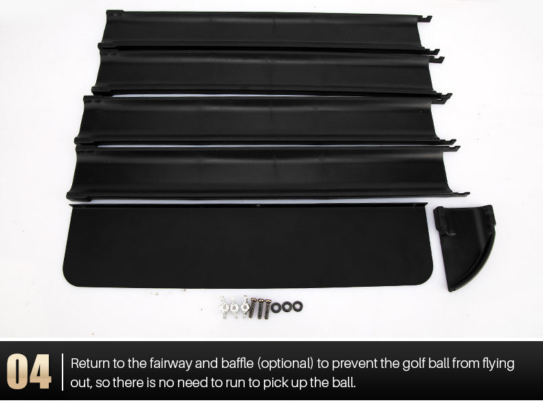 PGM TL023 Aiming line-Carpet Golf Putting Mat Ball Return Track Baffle Black Plastic Frame Indoor Outdoor