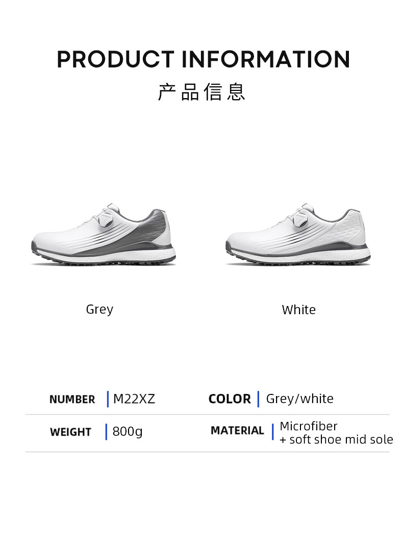MOEYES M22XZ01 men sports golf shoes size 8 waterproof custom leather golf shoes