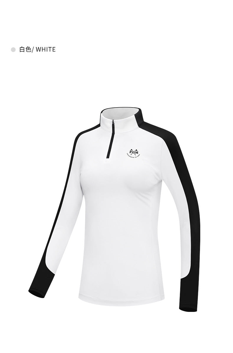 PGM YF516 golf polyester t-shirts bulk womens 1/4 zip long sleeve golf shirt