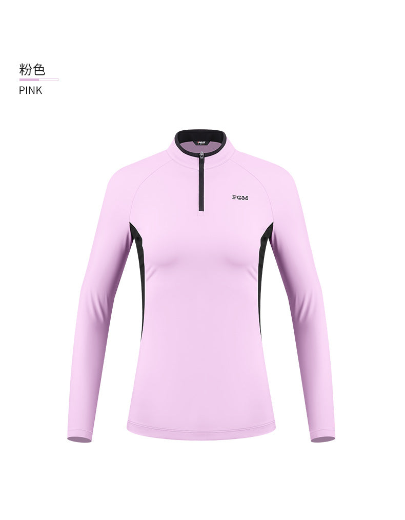 PGM YF421 turtleneck long sleeve golf shirts ladies 1/4 zip super elastic golf shirts