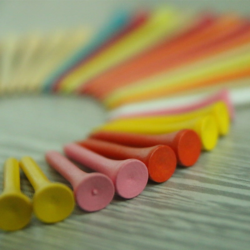 PGM 50pcs Wooden Golf TEE Ball Holder Golf Supply Accessories 42/70mm Random Color Golf Supplies