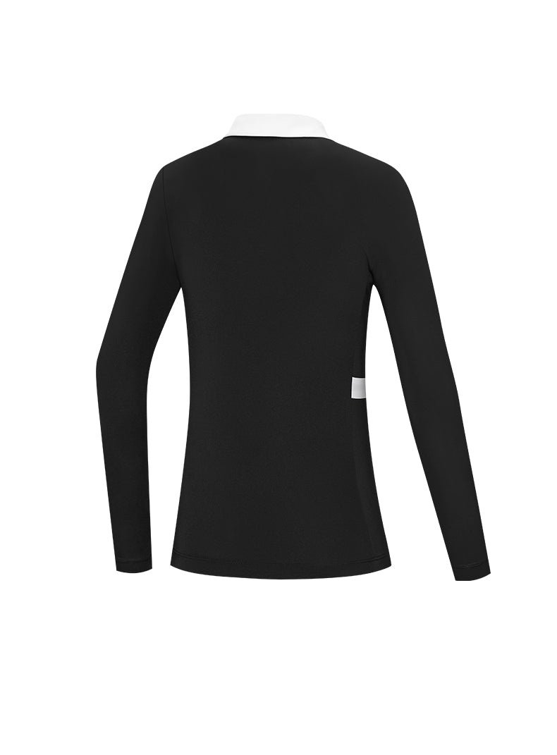 PGM YF535 ladies long sleeve performance golf polo shirt polyester spandex plain golf polo