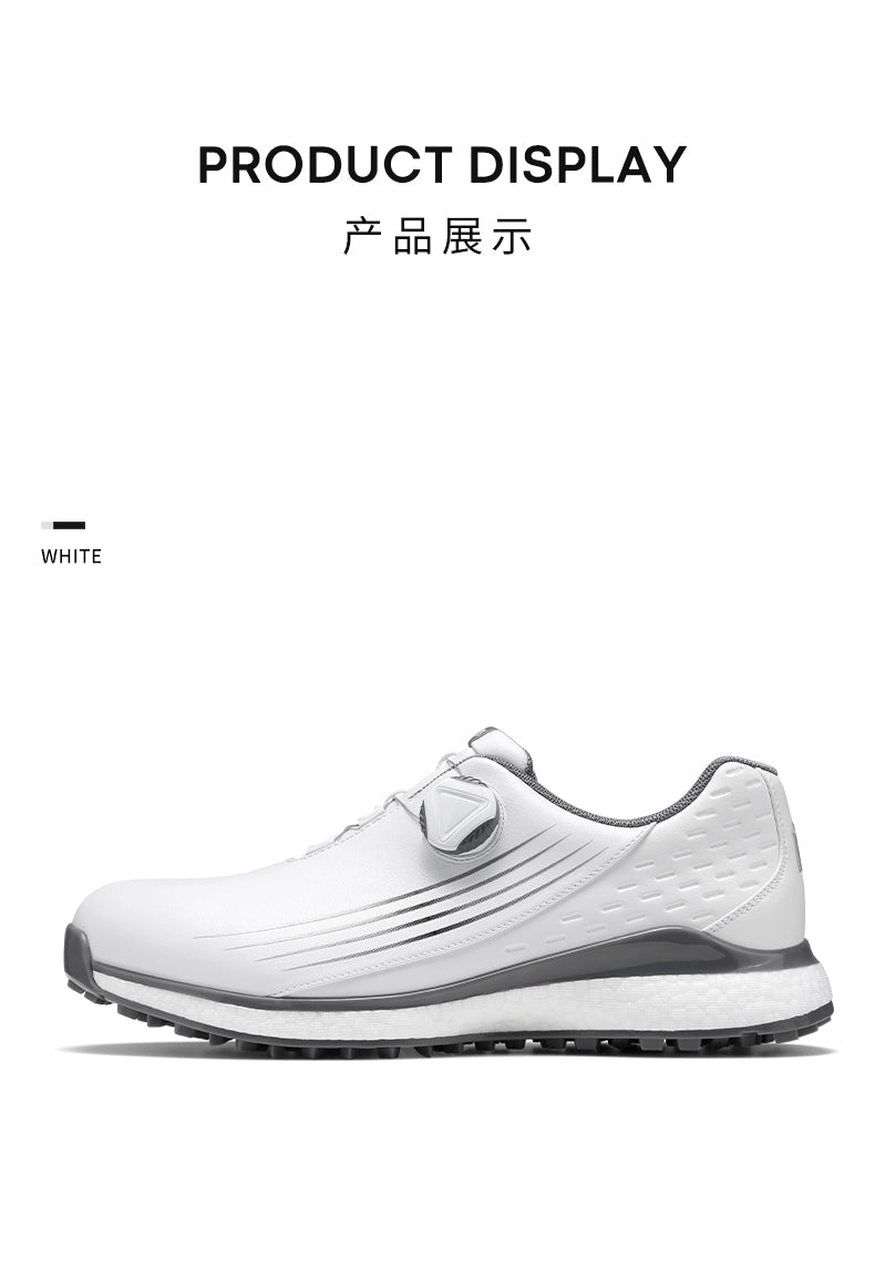 MOEYES M22XZ01 men sports golf shoes size 8 waterproof custom leather golf shoes