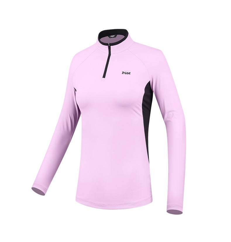 PGM YF421 turtleneck long sleeve golf shirts ladies 1/4 zip super elastic golf shirts