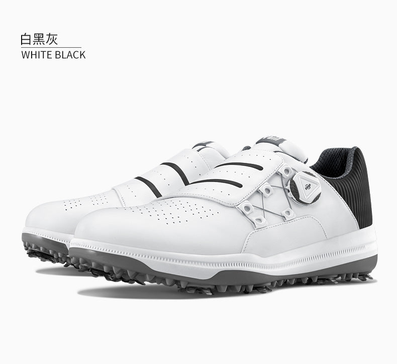 PGM XZ189 mens designer golf shoes manufacturers black waterproof spike golf shoes
