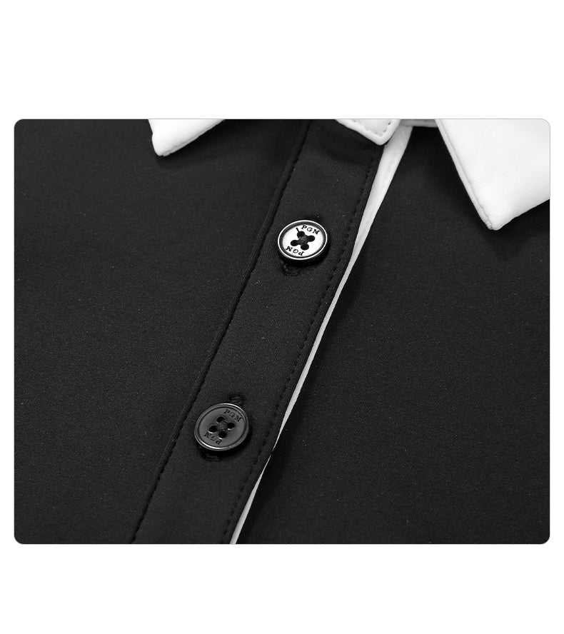 PGM YF535 ladies long sleeve performance golf polo shirt polyester spandex plain golf polo