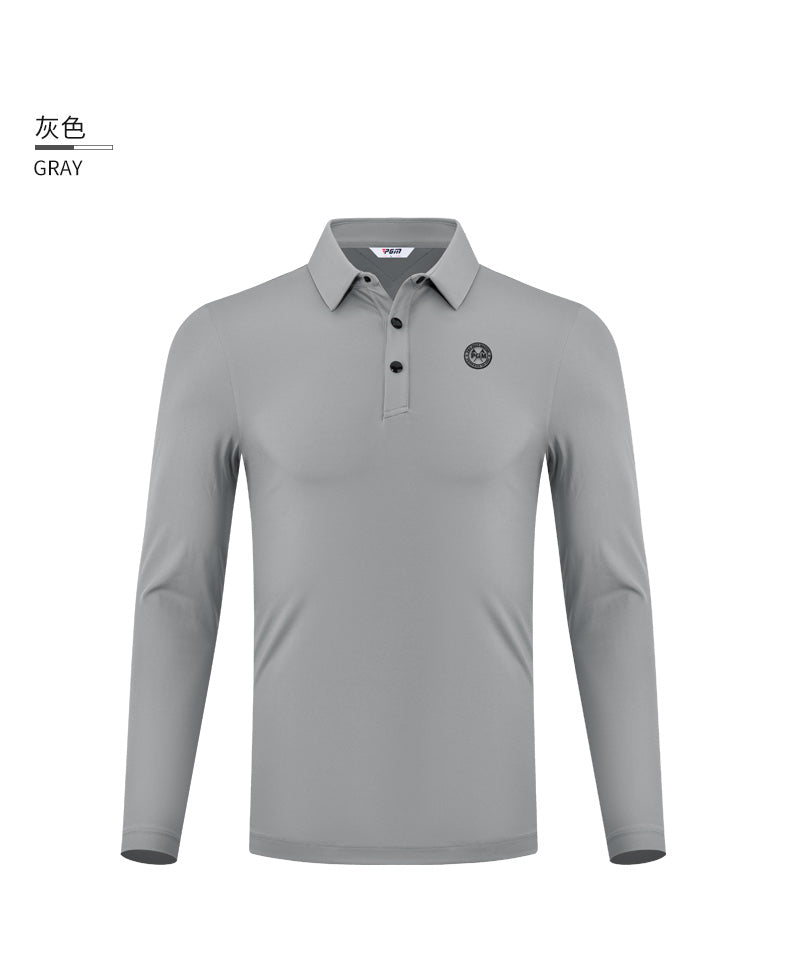 PGM YF480 golf performance polos shirt men long sleeve wholesale golf polo
