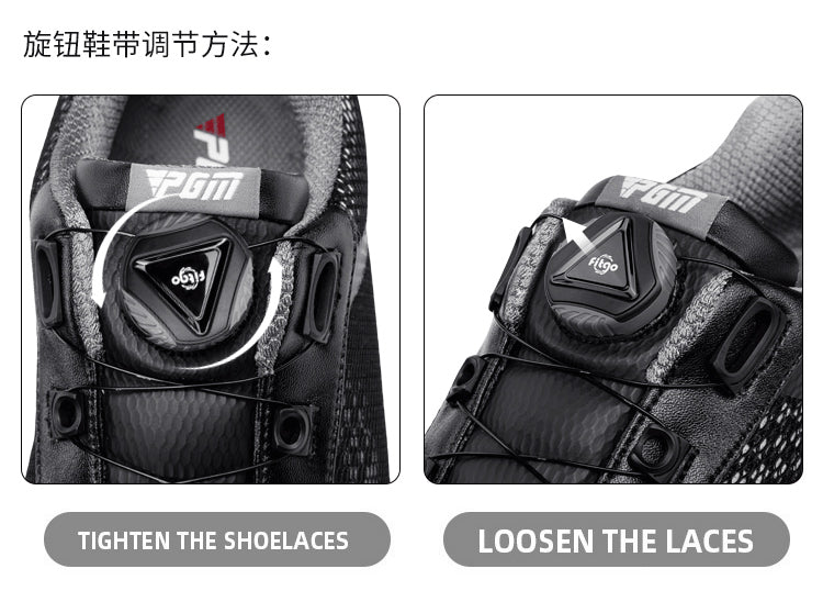 PGM XZ224 auto lacing manufacturer golf ball shoes spike less mesh golf shoes