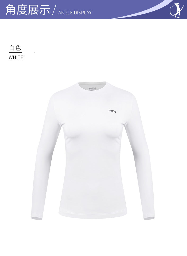 PGM YF419 women long sleeve golf shirt crew neck polyester spandex golf shirt