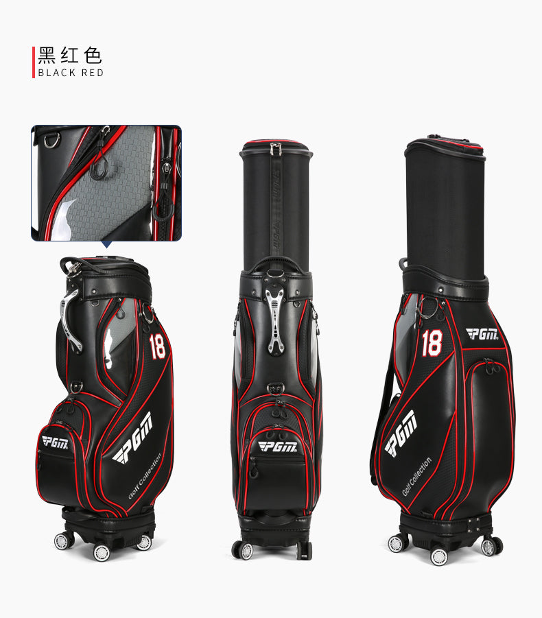 PGM QB100 golf flight travel bag premium microfiber leather waterproof golf bag