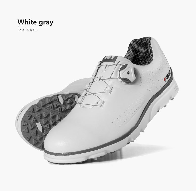 PGM XZ166 white mens golf shoes waterproof spike less golf shoes