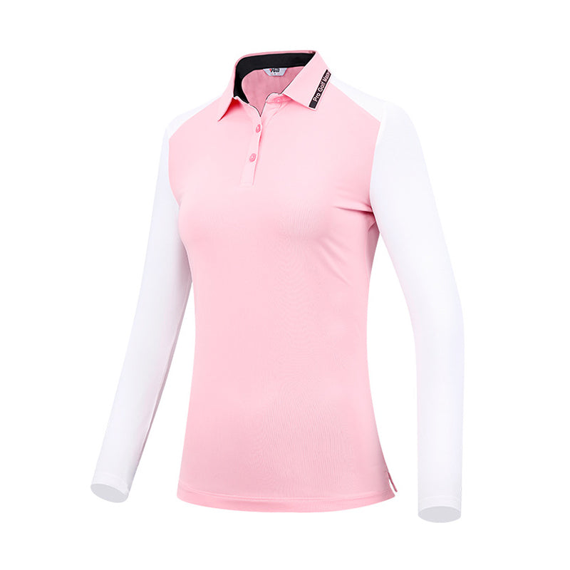 PGM YF515 custom golf shirt women slim fit polo shirt long sleeve luxury golf polos