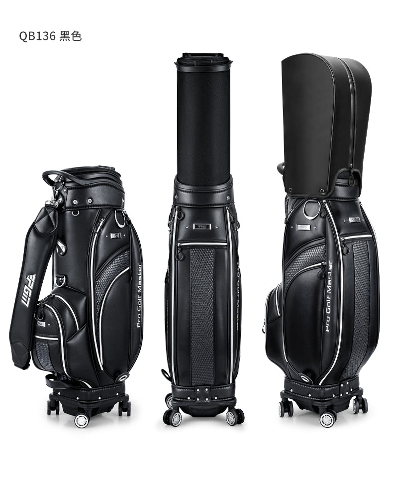 PGM QB136 custom logo golf bag travel microfiber leather golf bag with wheels