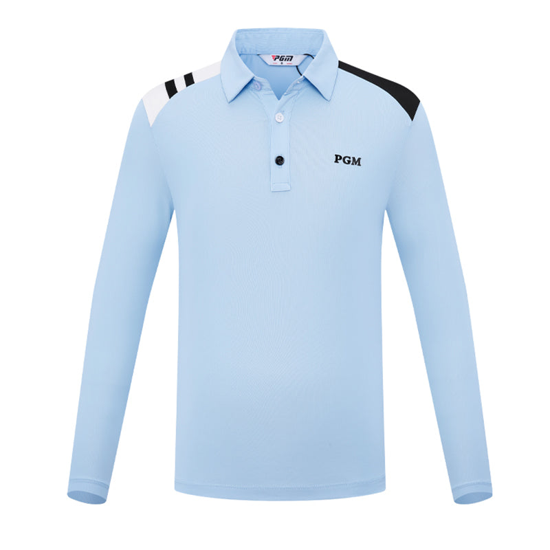 PGM YF544 boys custom print golf polo long sleeve athletic wear golf polo