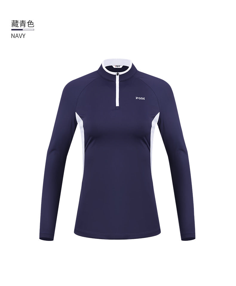 PGM YF421 turtleneck long sleeve golf shirts ladies 1/4 zip super elastic golf shirts