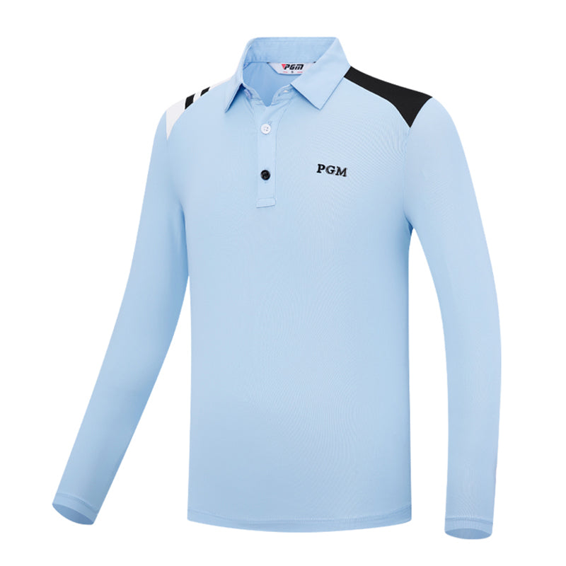 PGM YF544 boys custom print golf polo long sleeve athletic wear golf polo