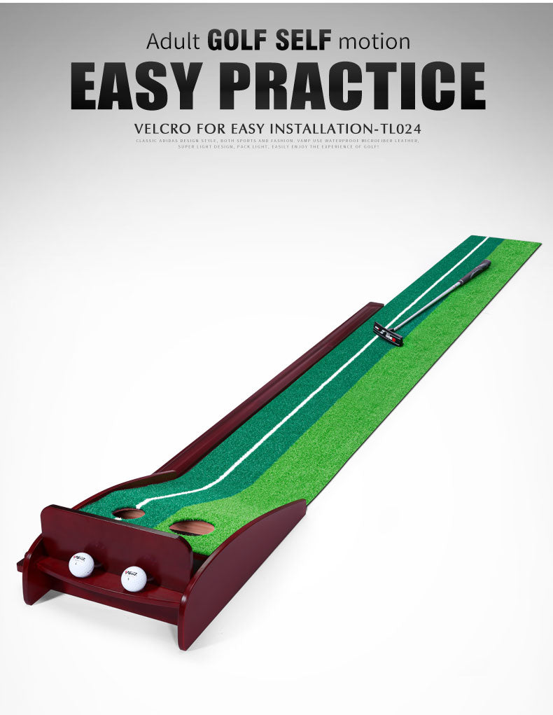 PGM TL024 garden putting practice mat indoor auto return wood golf green mat