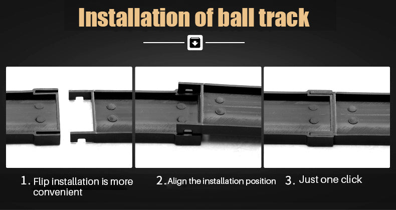 PGM TL020 Black Plastic Frame Indoor Golf Putting Mat With Ball Return Rail-Carpet