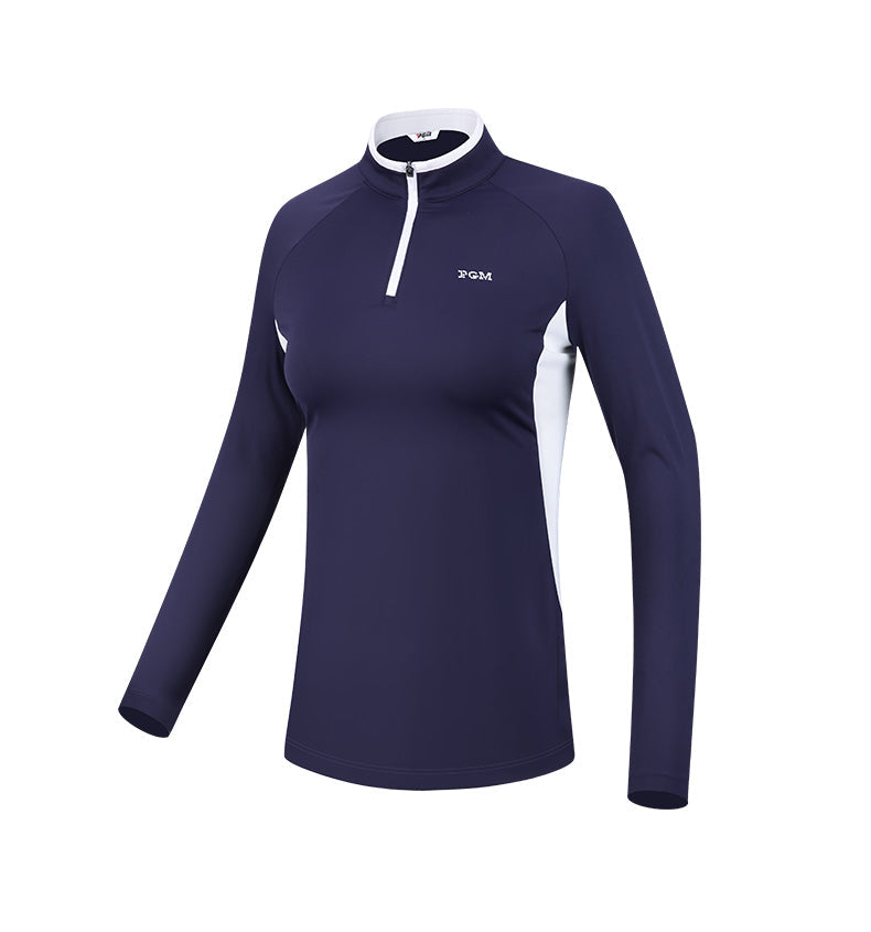 PGM YF421 turtleneck long sleeve golf shirts ladies 1/4 zip super elastic golf shirts
