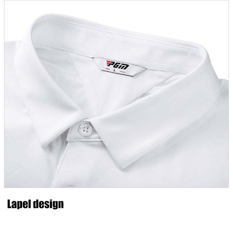 PGM YF489 long sleeve golf polo shirt sportswear white fashionable men lapel golf polo