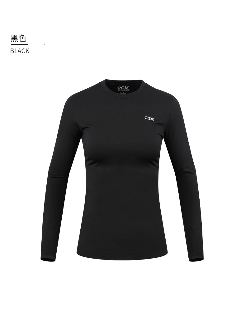 PGM YF419 women long sleeve golf shirt crew neck polyester spandex golf shirt