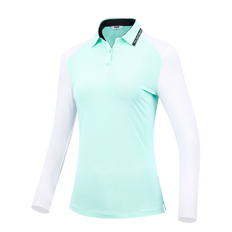 PGM YF515 custom golf shirt women slim fit polo shirt long sleeve luxury golf polos