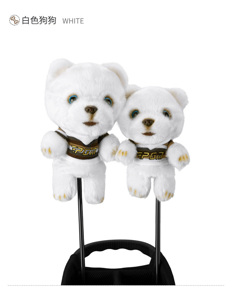 Cartoon Golf Club Head Cover Wooden Stick Protective Cover Cartoon Doll Magnetic Closure Inside Outside Fluff Club Cap
