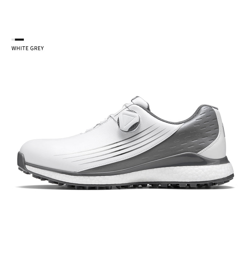 MOEYES M22XZ01 men sports golf shoes size 8 waterproof custom leather golf shoes