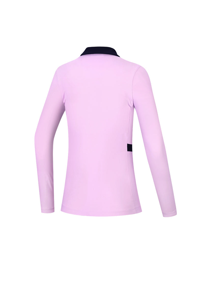 PGM YF535 ladies long sleeve performance golf polo shirt polyester spandex plain golf polo