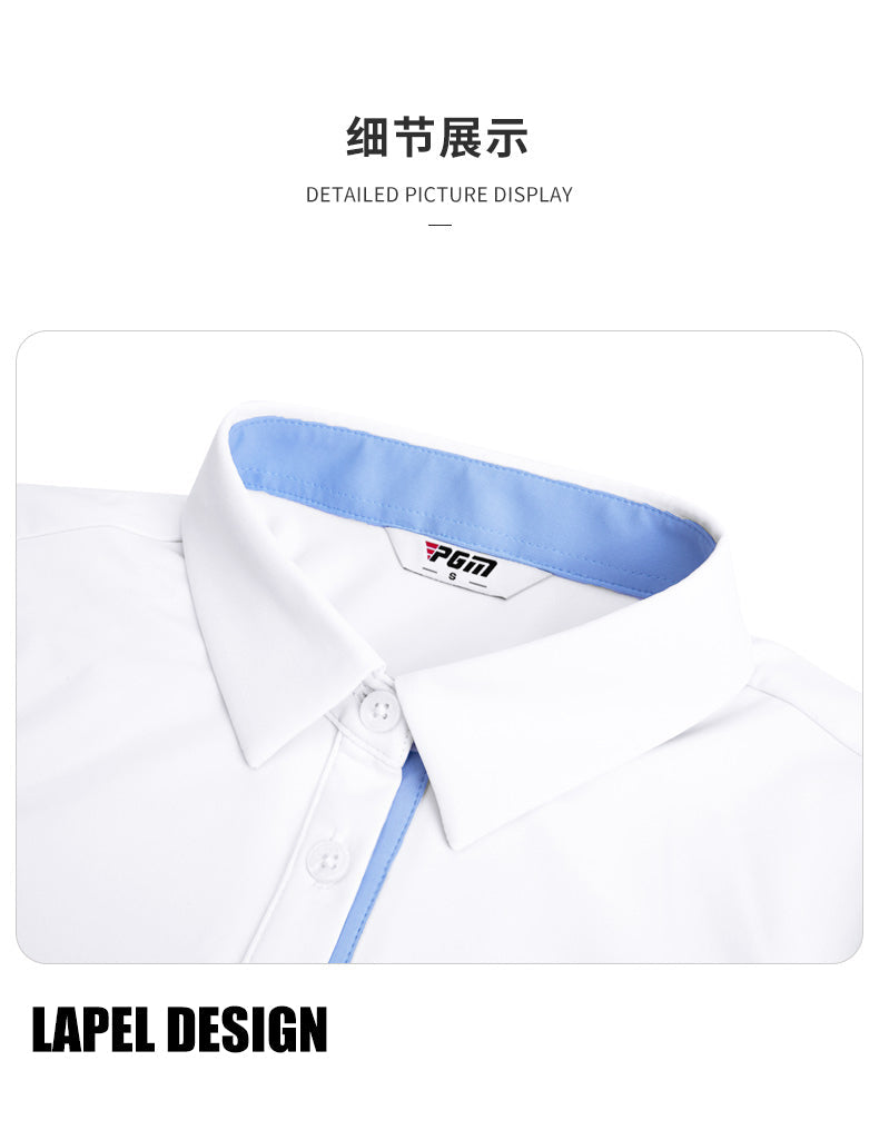 PGM YF486 modern polo golf t shirts womens short sleeve golf polo shirt white golf polo