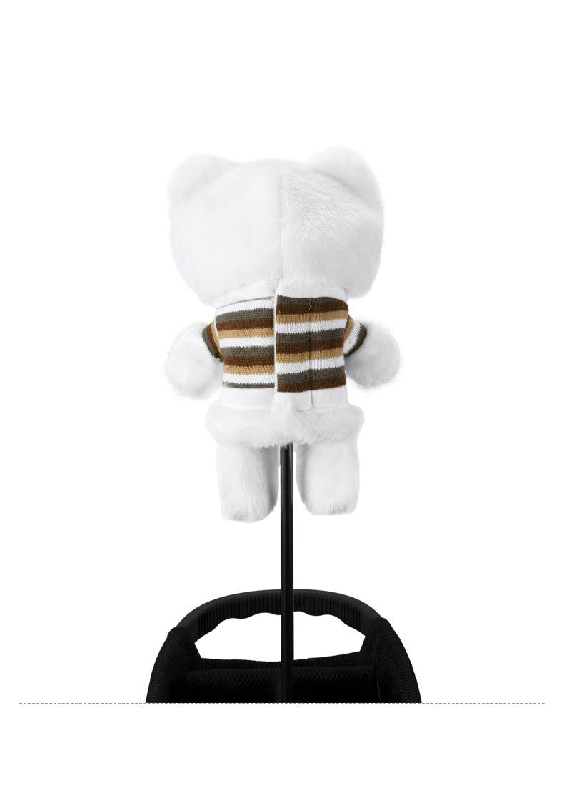 Cartoon Golf Club Head Cover Wooden Stick Protective Cover Cartoon Doll Magnetic Closure Inside Outside Fluff Club Cap