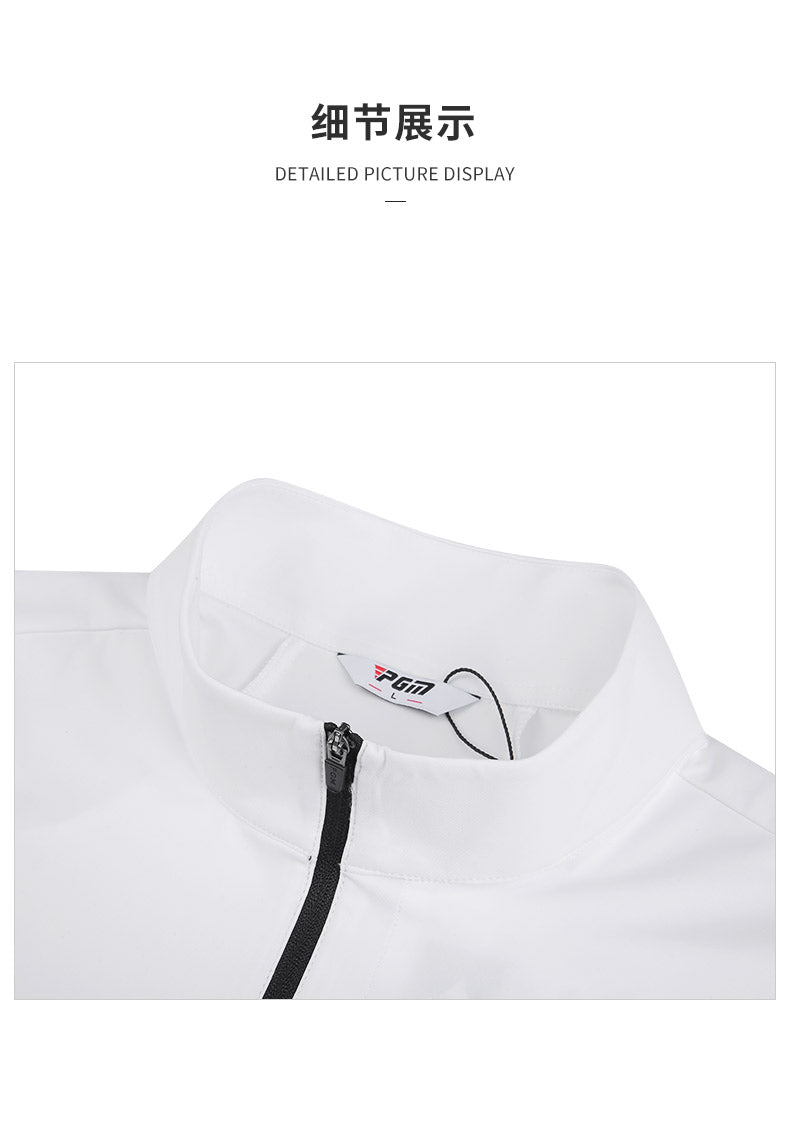 PGM YF522 men golf t shirt high quality zip collar custom long sleeves mens golf shirts