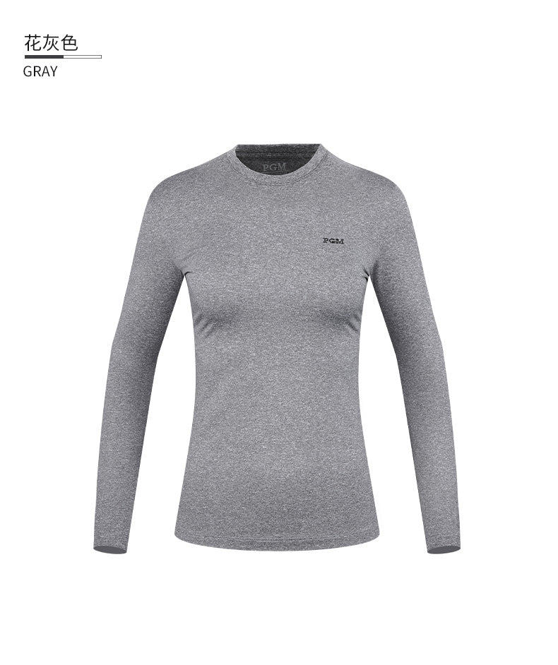 PGM YF419 women long sleeve golf shirt crew neck polyester spandex golf shirt