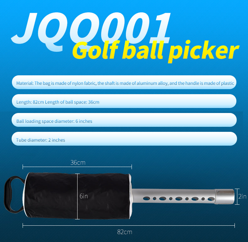 Portable golf ball shag bag pick up receiver