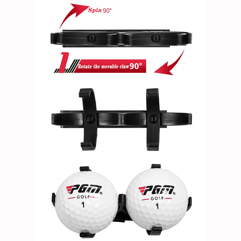 New PGM Golf Clip Holds Two Balls Rotatable Foldable Ball Clip Accessories Golf Fan Supplies Convenient Easy to Carry