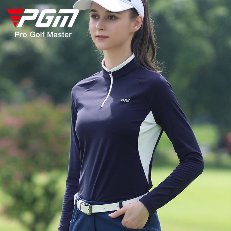 PGM YF421 turtleneck long sleeve golf shirts ladies 1/4 zip super elastic golf shirts