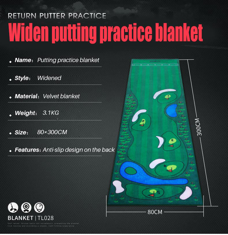 3m meter indoor golf practice velvet personal custom made training mini putting mat