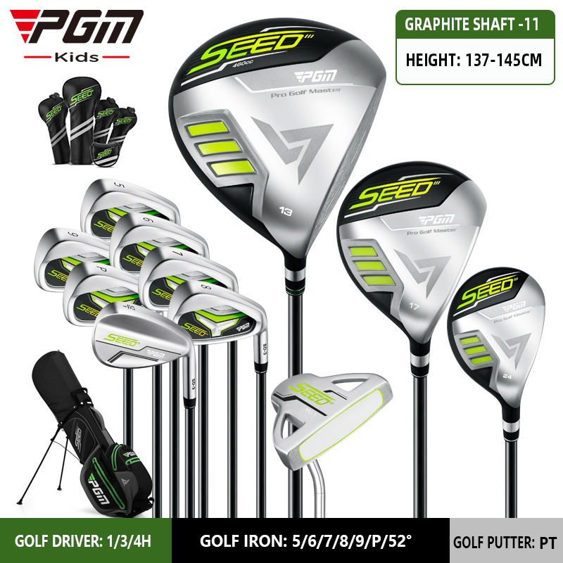 PGM JRTG013 14pcs titanium alloy kids golf clubs sets carbon fiber brand name golf clubs