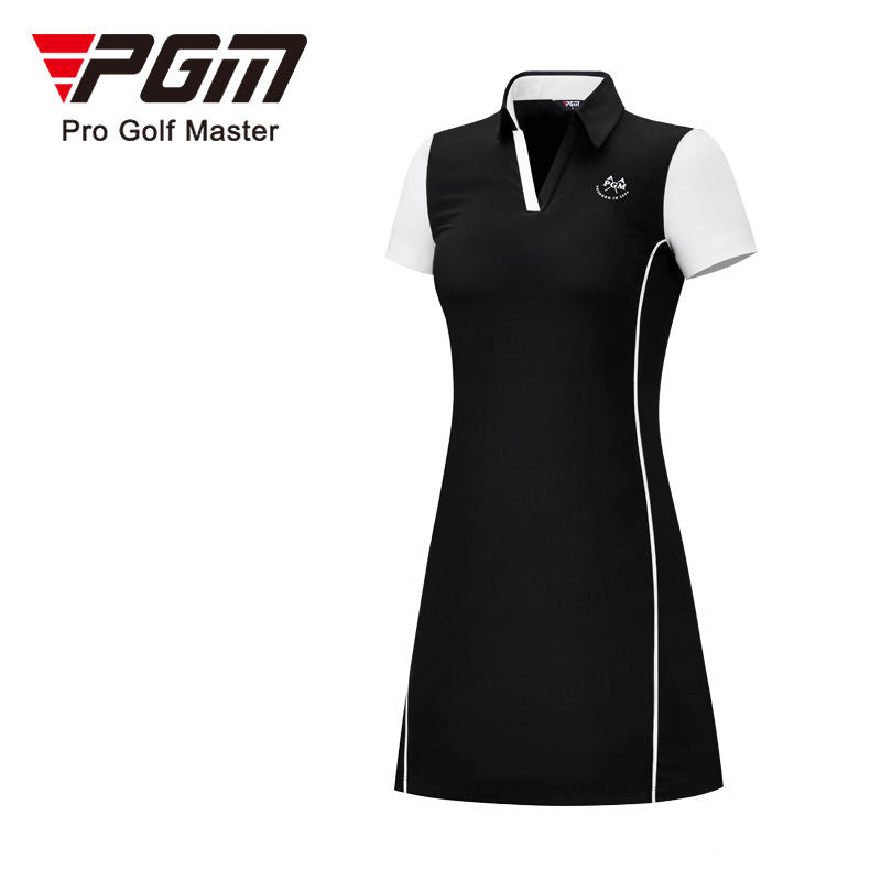 PGM QZ083 golf dress women quick dry custom short sleeve v-neck polo ladies golf dress