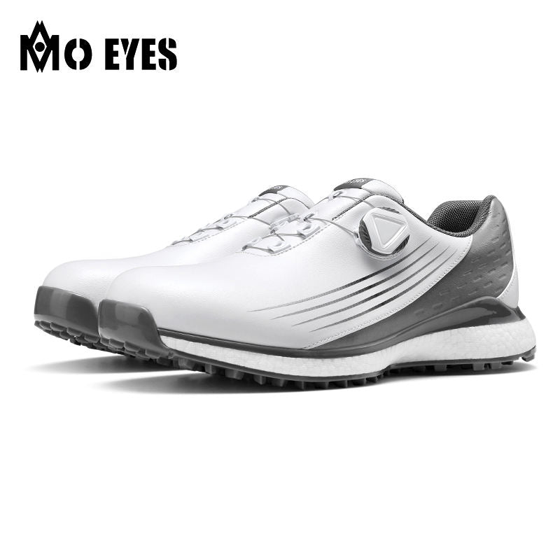 MOEYES M22XZ01 men sports golf shoes size 8 waterproof custom leather golf shoes