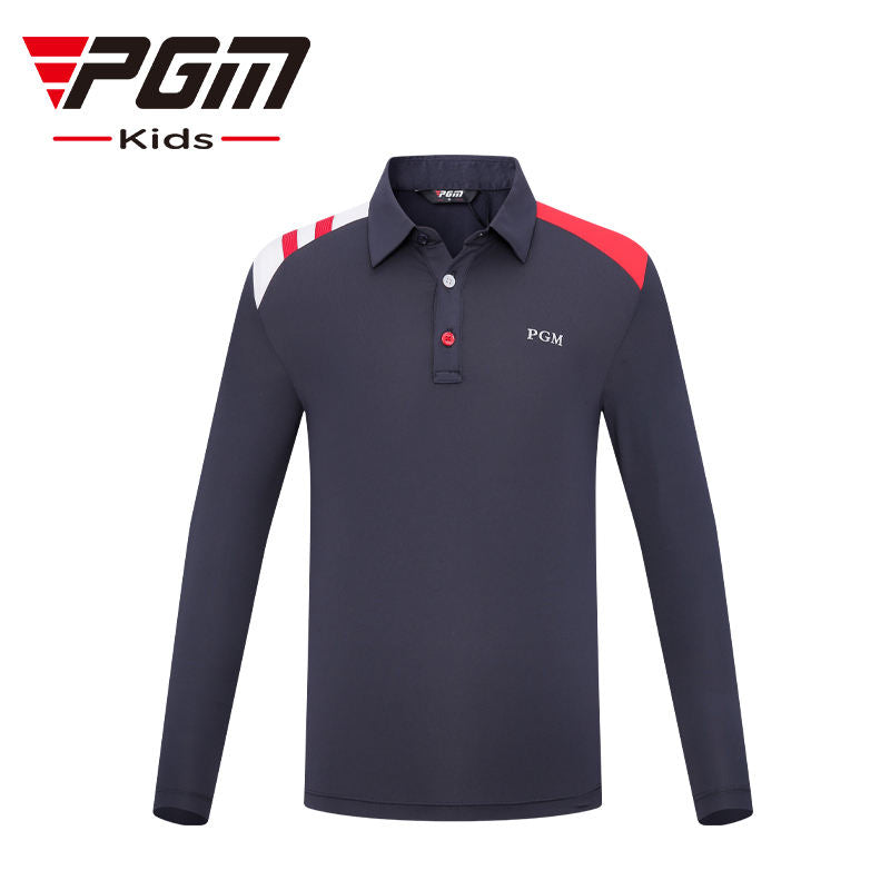 PGM YF544 boys custom print golf polo long sleeve athletic wear golf polo