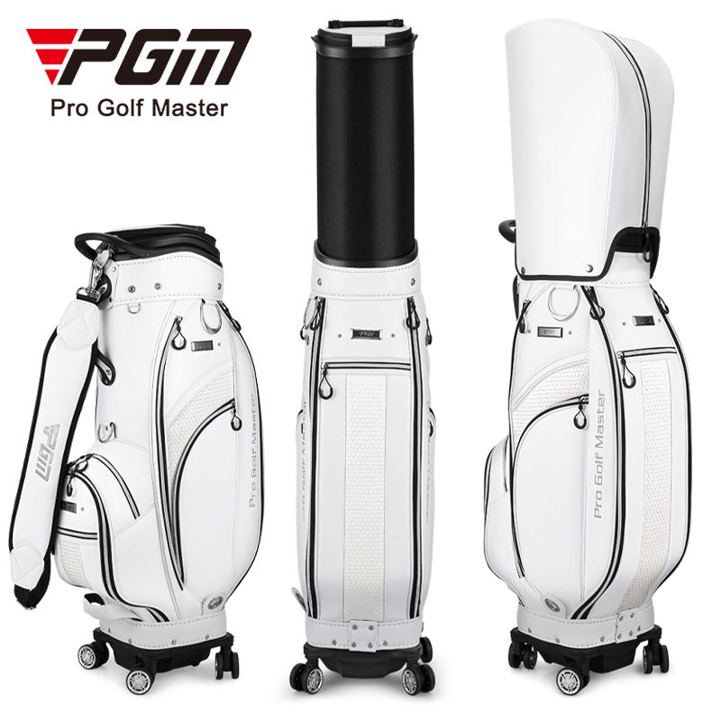 PGM QB136 custom logo golf bag travel microfiber leather golf bag with wheels