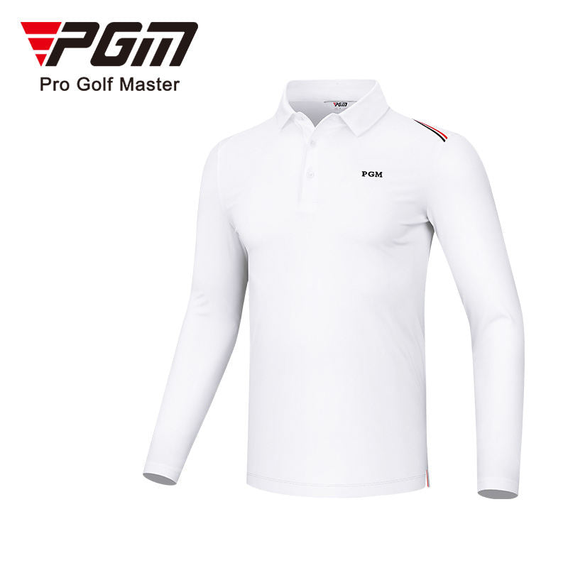 PGM YF489 long sleeve golf polo shirt sportswear white fashionable men lapel golf polo