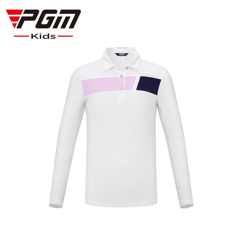 PGM YF546 button down golf tennis polo athletic wear kids golf polo
