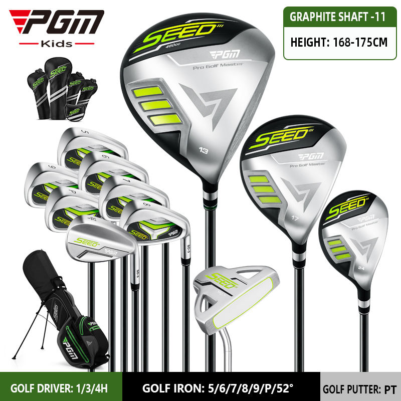 PGM JRTG013 14pcs titanium alloy kids golf clubs sets carbon fiber brand name golf clubs