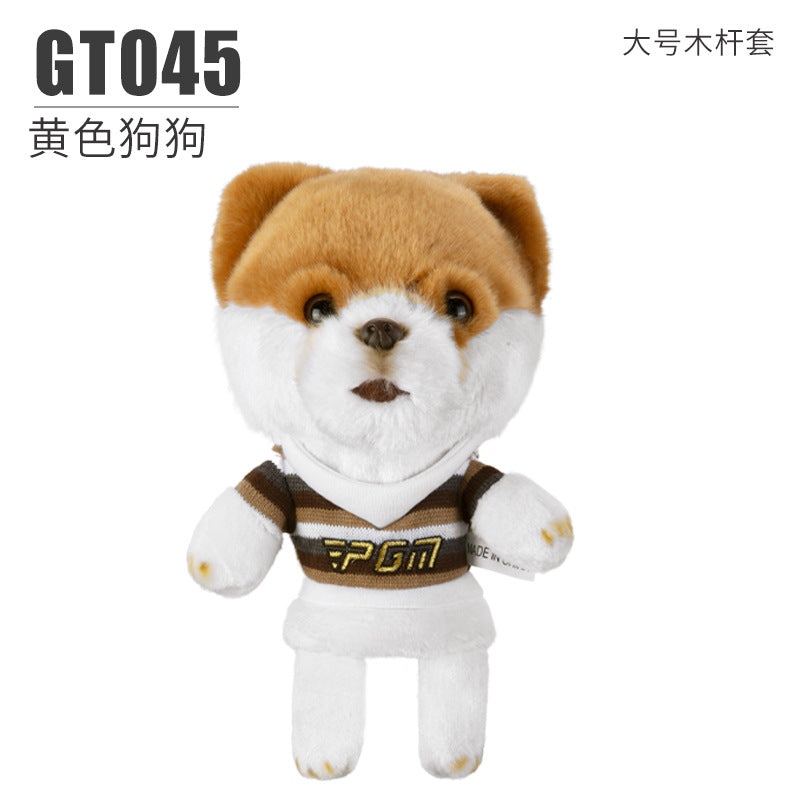 Cartoon Golf Club Head Cover Wooden Stick Protective Cover Cartoon Doll Magnetic Closure Inside Outside Fluff Club Cap