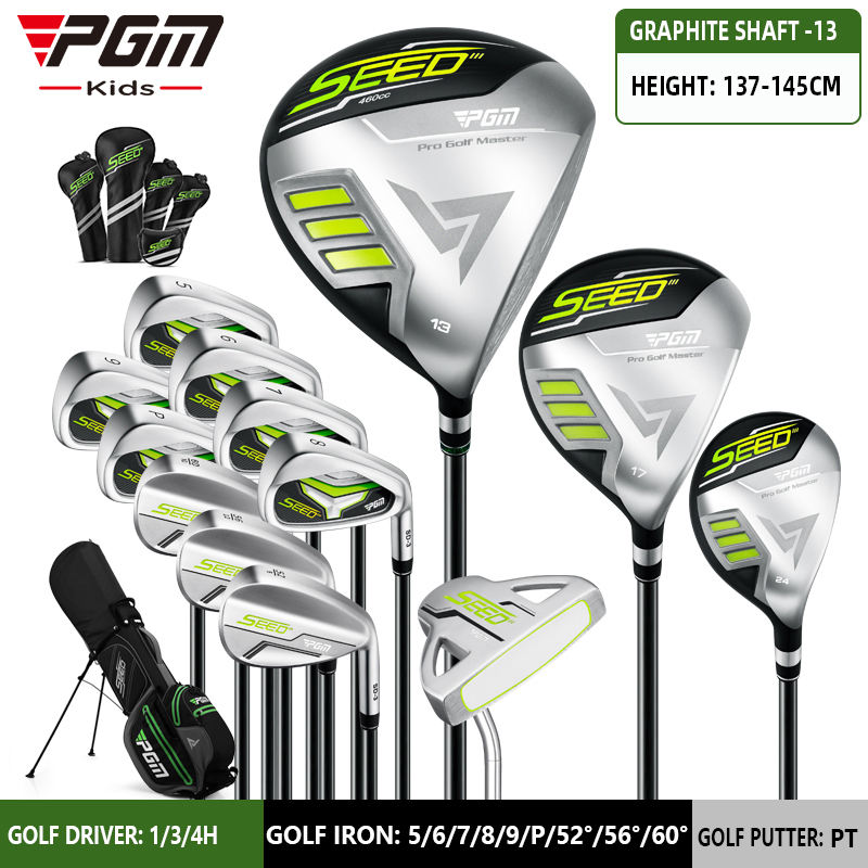 PGM JRTG013 14pcs titanium alloy kids golf clubs sets carbon fiber brand name golf clubs