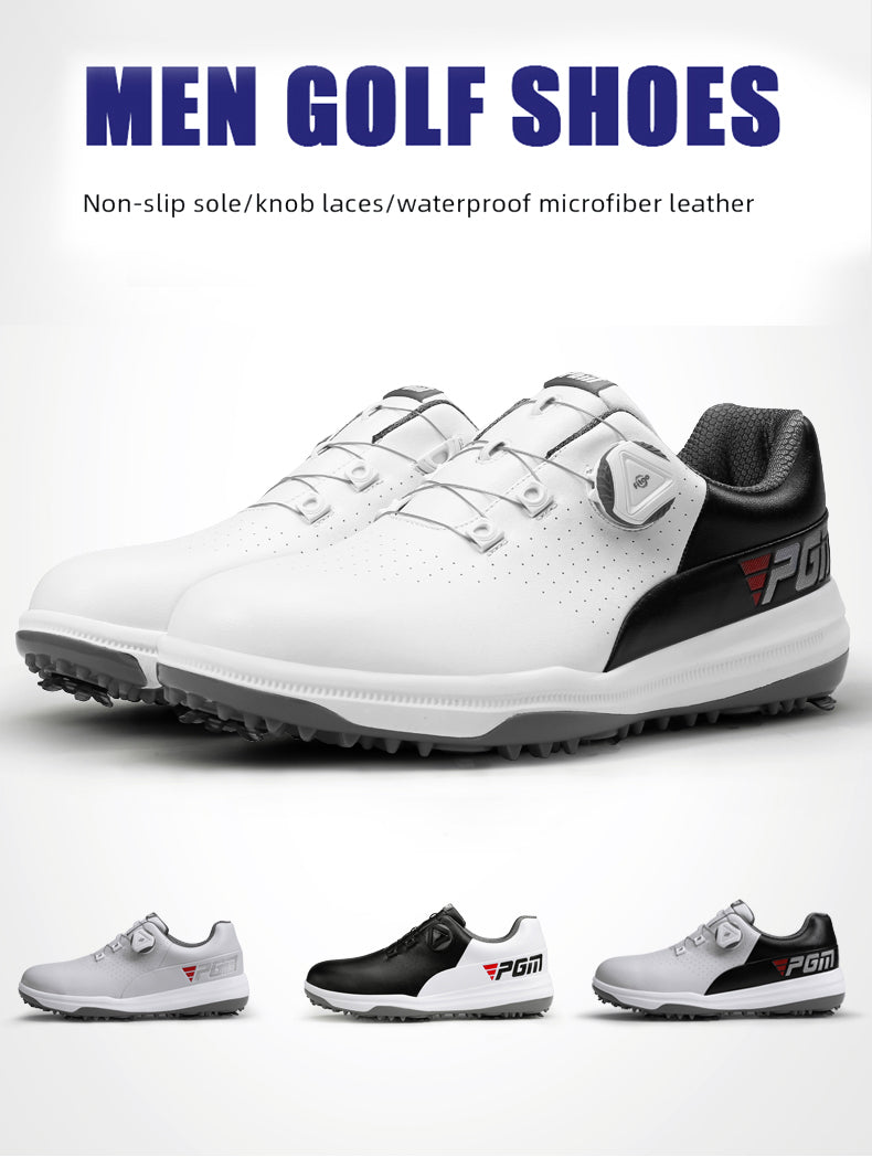 PGM XZ235 waterproof mens premium golf shoes rubber premium grade leather golf shoes