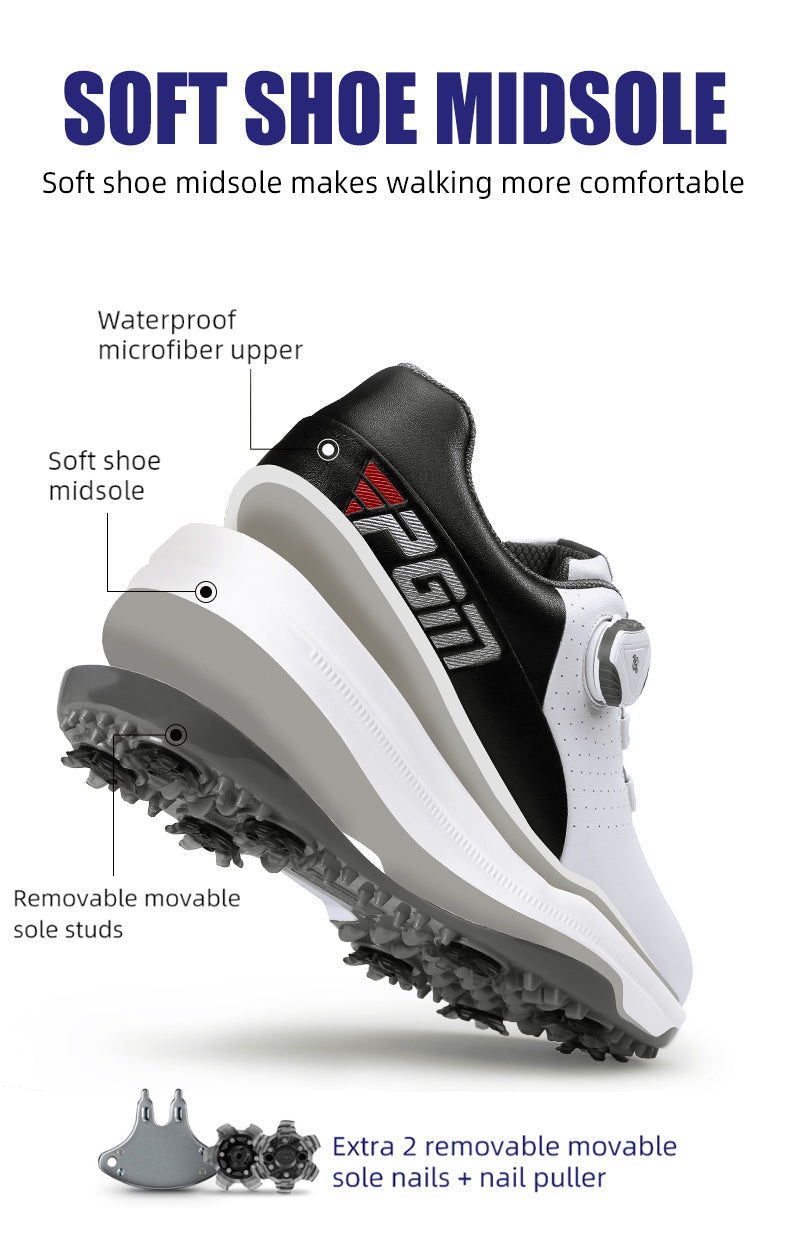 PGM XZ235 waterproof mens premium golf shoes rubber premium grade leather golf shoes