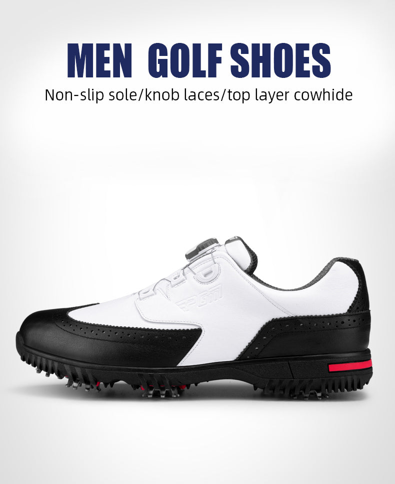 PGM XZ240 genuine leather sport shoes de golf shoes vintage activity spike men waterproof golf shoes